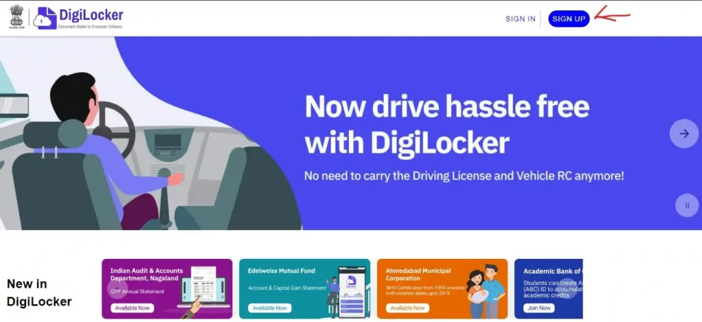 Digilocker website