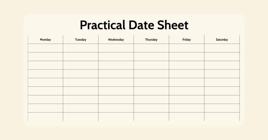 NIOS practical date sheet